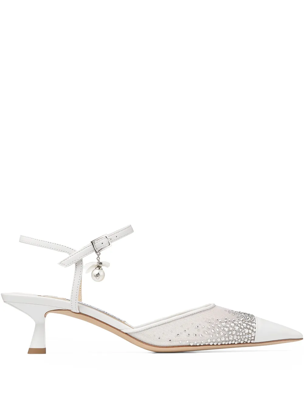 Туфли Aren 45 с кристаллами JIMMY CHOO, белый