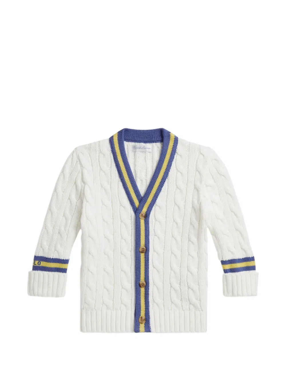 Кардиган в полоску крупной вязки Polo Ralph Lauren Kids, белый