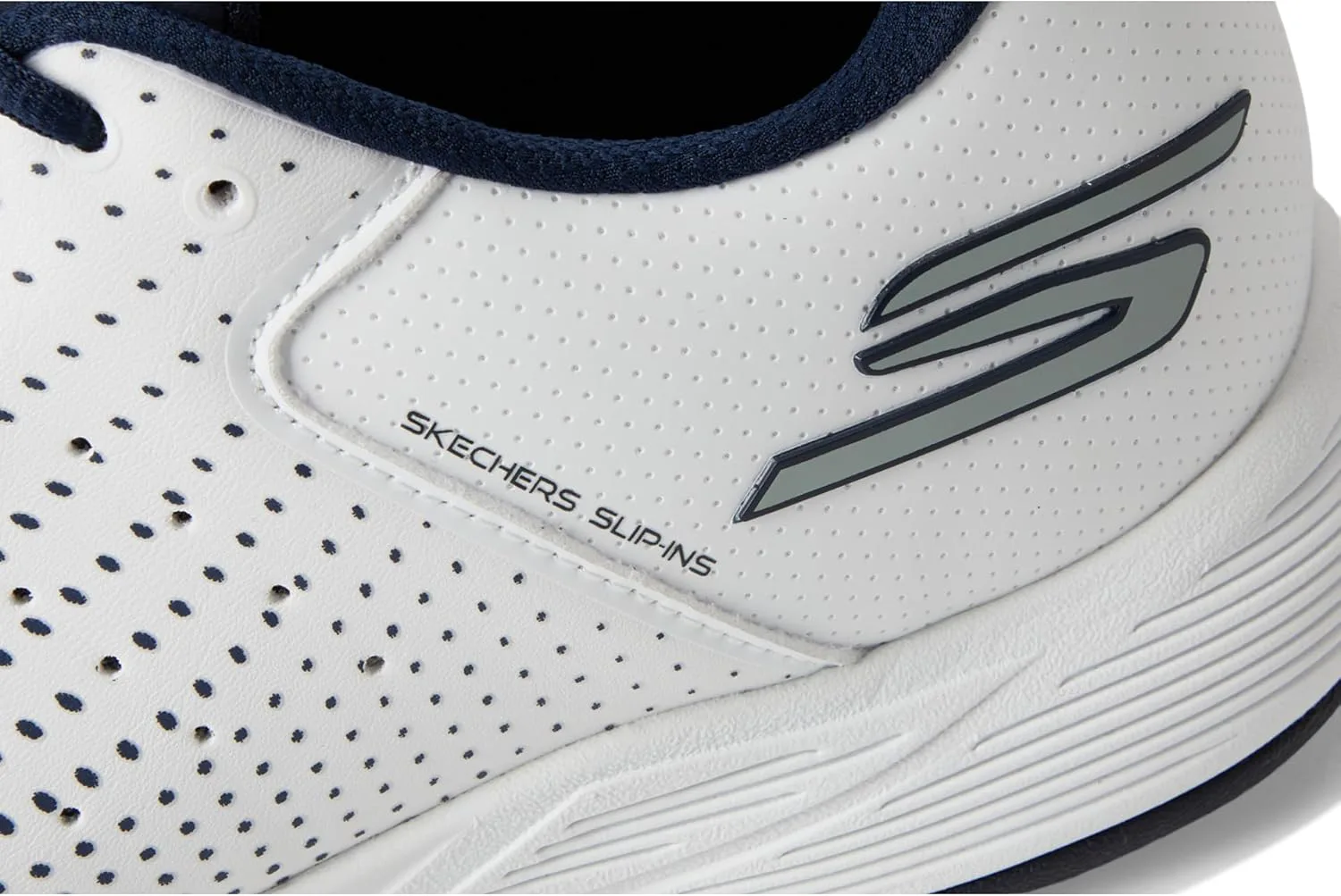 Мужские кроссовки Skechers Viper Court Reload с легким надеванием без рук, белый/синий — фото 4
