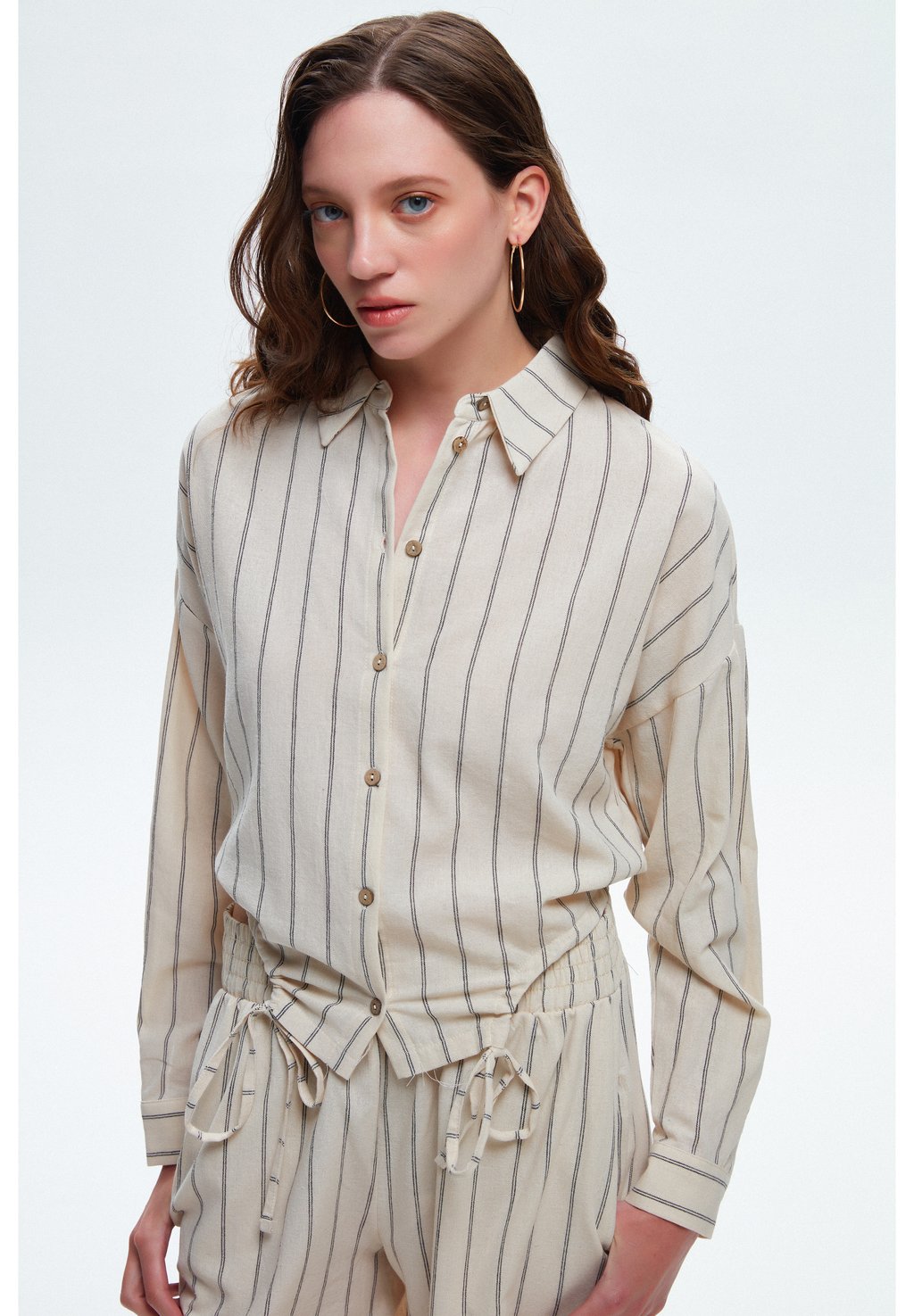 

Рубашка SHIRRED STRIPED adL, бежевый