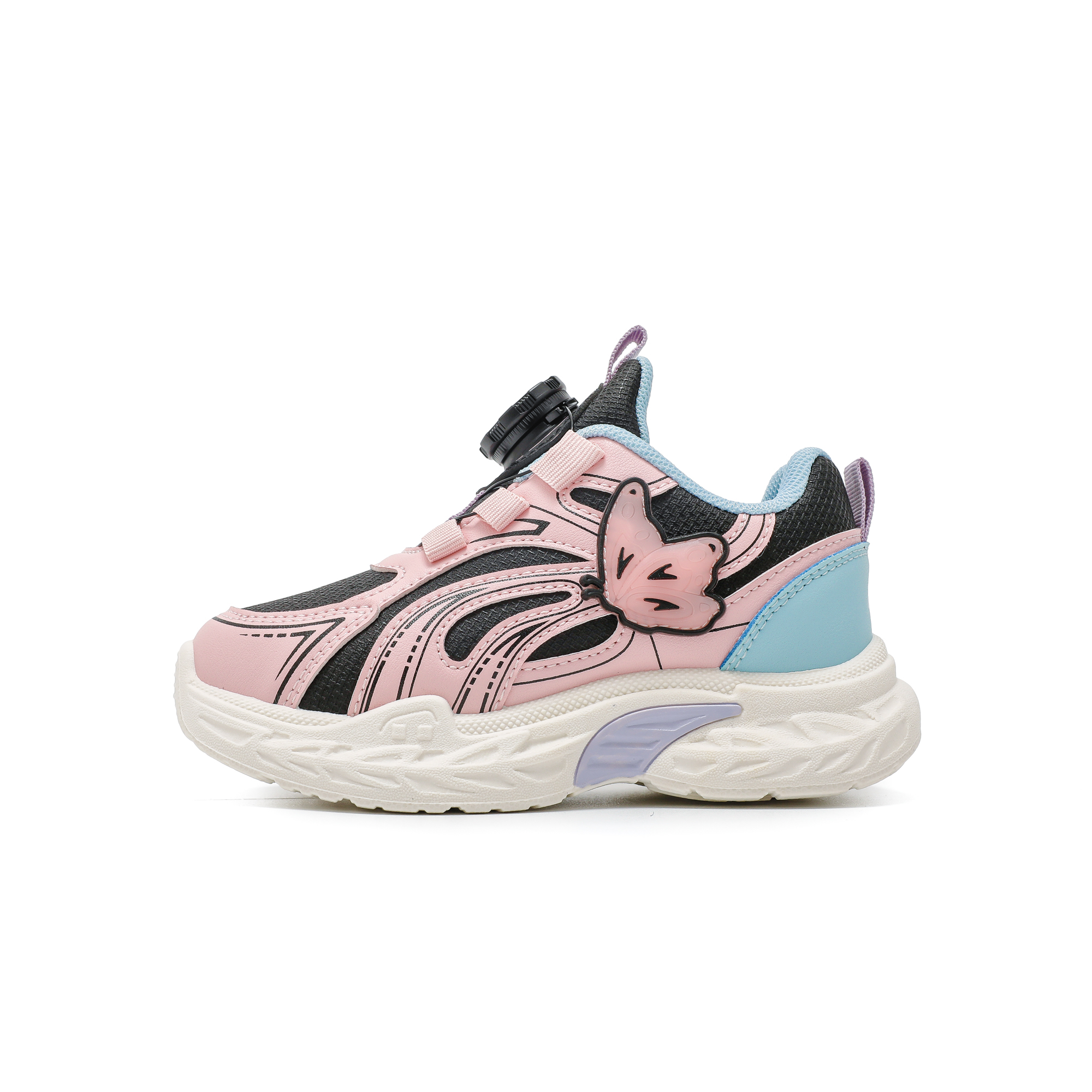 

Детские кроссовки для девочек Cushioning, износостойкие низкие повседневные WARRIOR, розовый/черный/moon