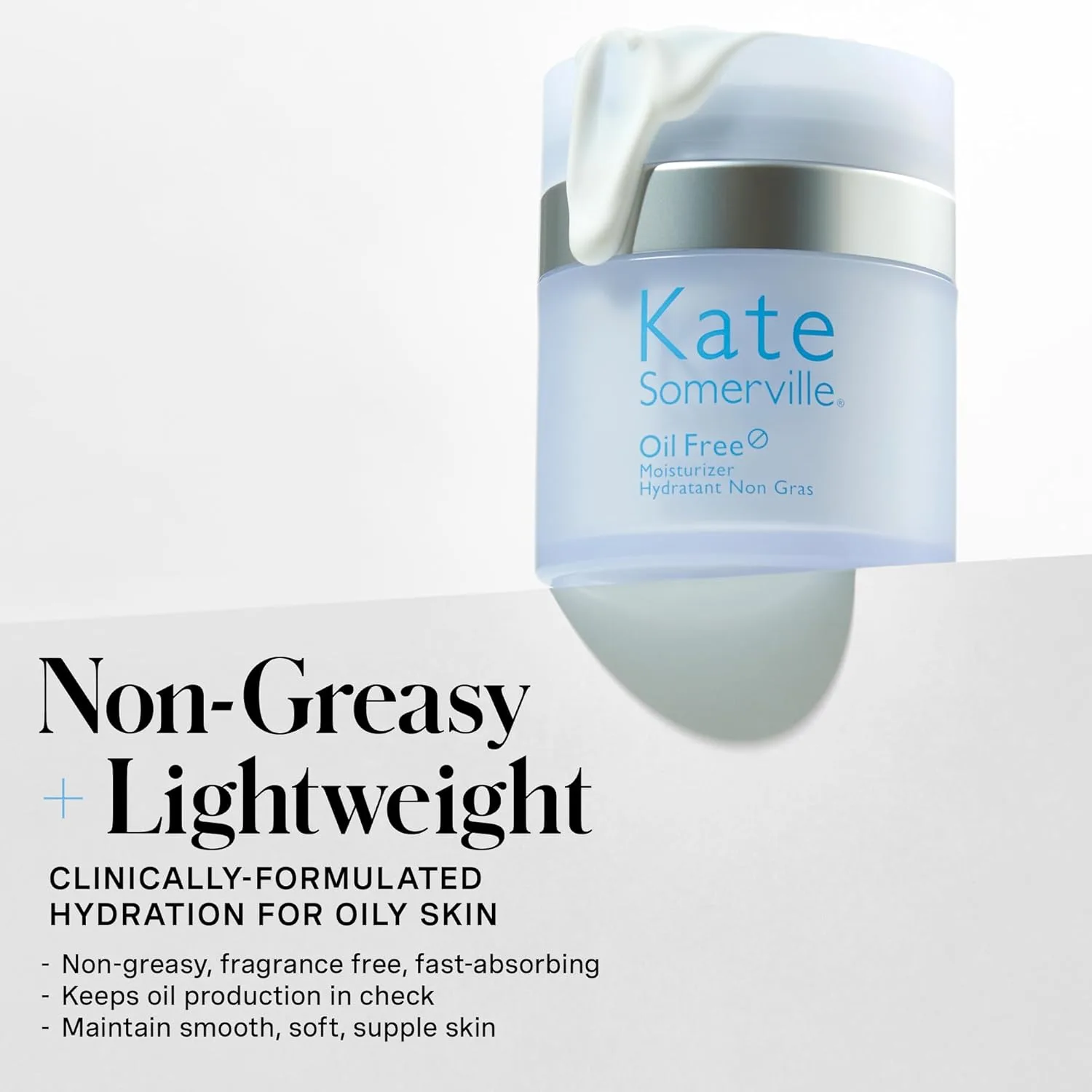 Увлажняющий крем Kate Somerville Oil Free Moisturizer - клинически разработанный крем для жирной кожи лица, легкий и увлажняющий, для ежедневного контроля жирности, 48 мл., Red — фото 3