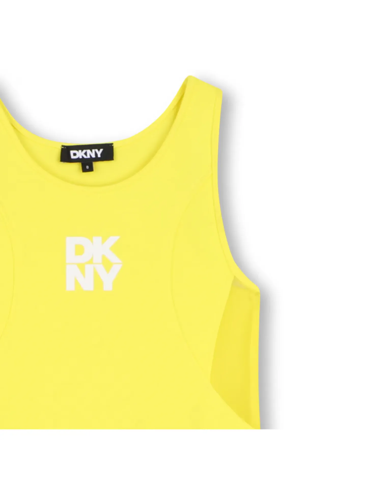 Платье для девочки на тонких бретелях однотонное DKNY, Natural — фото 4