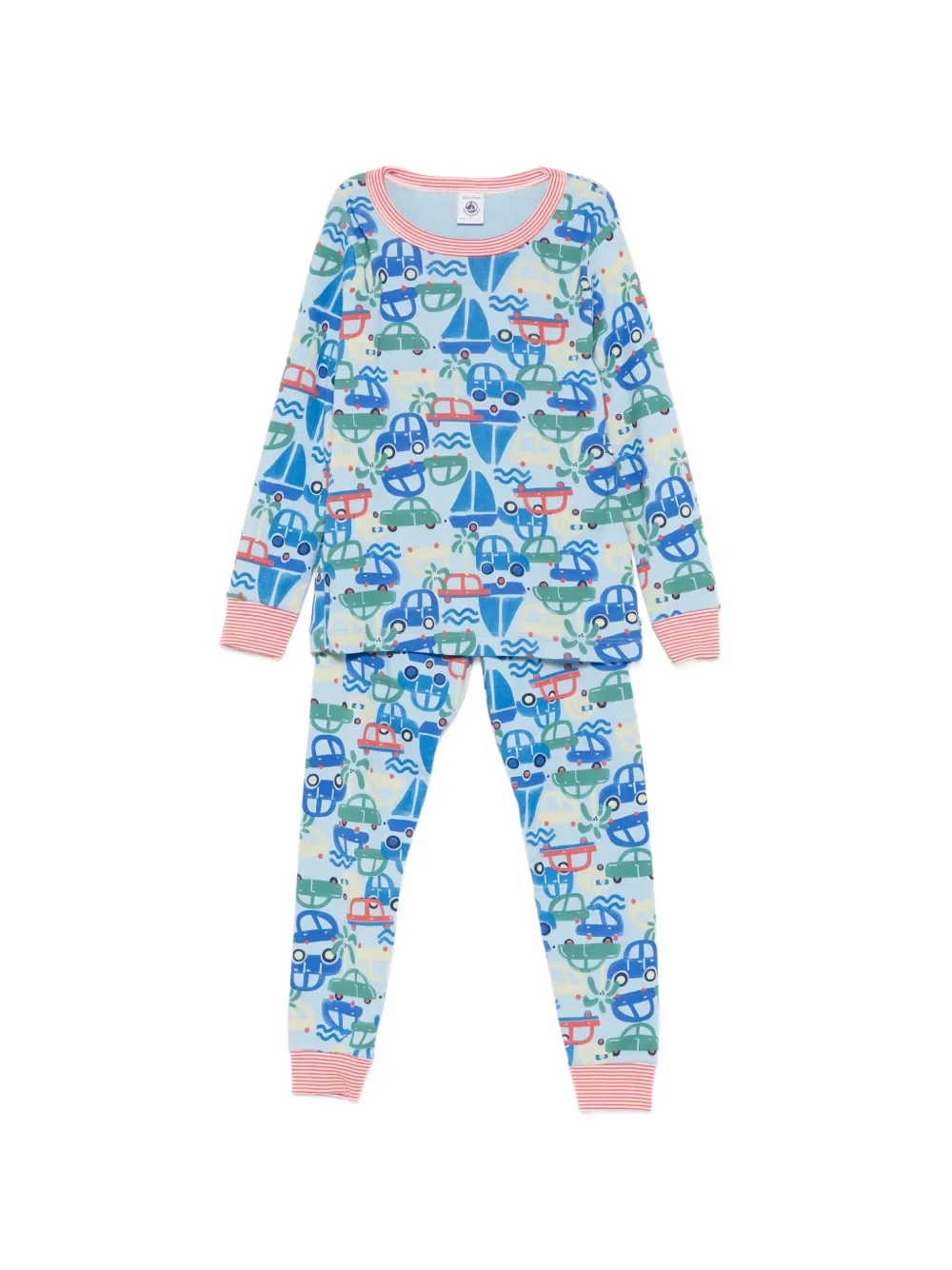 Полосатая пижама с принтом Petit Bateau, синий
