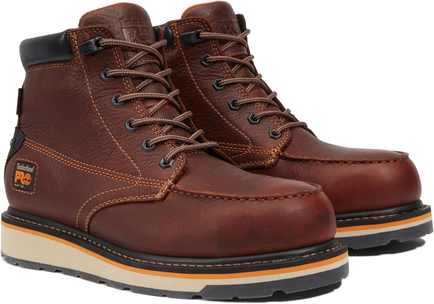 Timberland PRO мужские рабочие ботинки Gridworks 6 дюймов с защитным носком Alloy, водонепроницаемые, с индустриальной клиновидной подошвой, Brown — фото 2