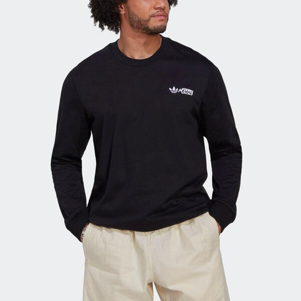 Футболка adidas originals Casual Solid Color Back Large Alphabet Long Sleeves Black, черный — фото 2