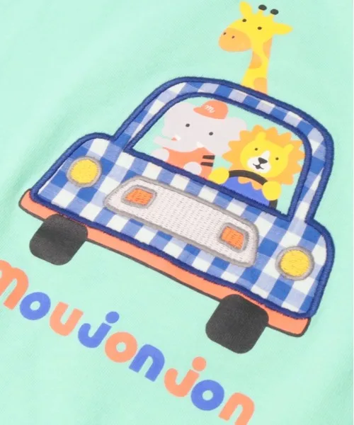 Детская футболка с аппликацией животных moujonjon белая — фото 3