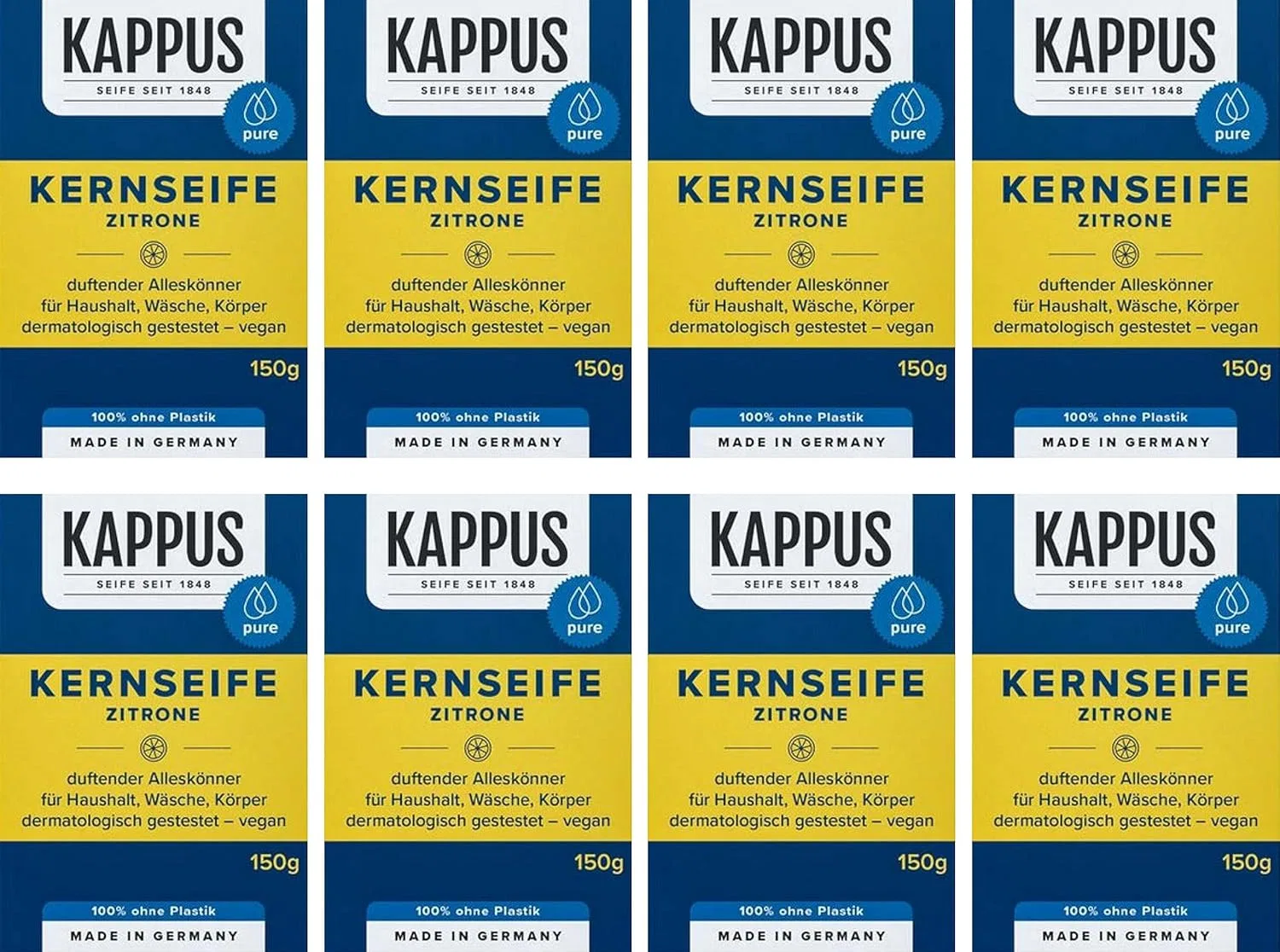 Набор лимонного мыла Kappus Lemon Core Soap, 8 x 150 г Generisch