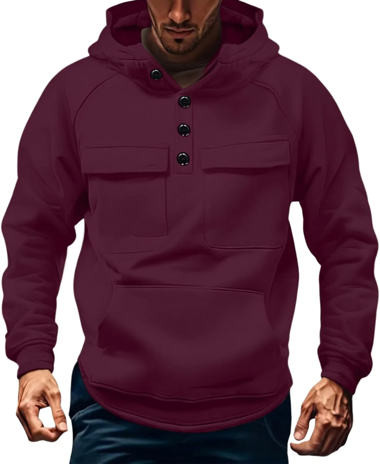 

GOFULY толстовка с четвертью молнией для мужчин Tall Fleece тактическая легкая худи с карманами