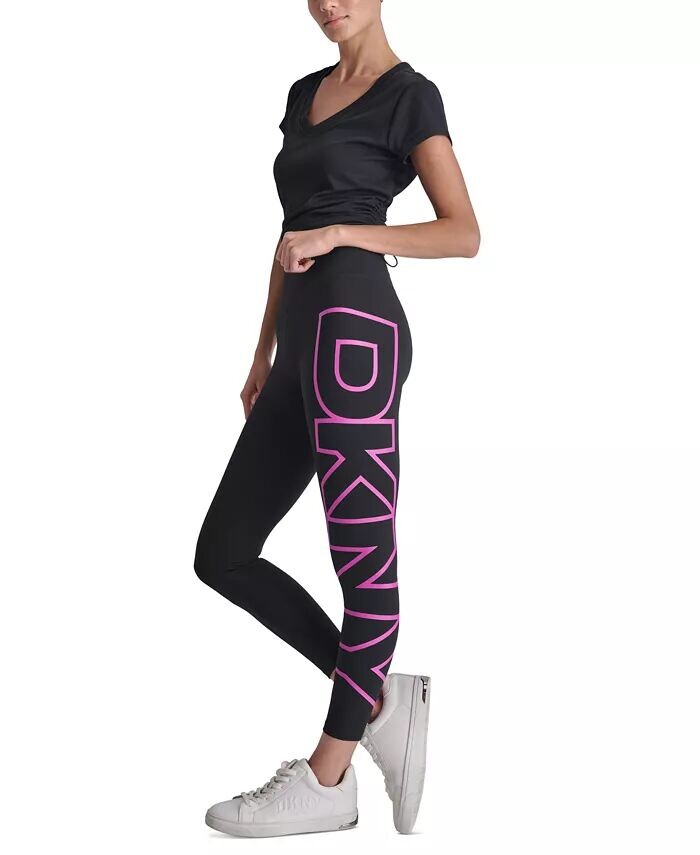 

Женские леггинсы с высокой посадкой и рисунком логотипа 7/8 DKNY, красный