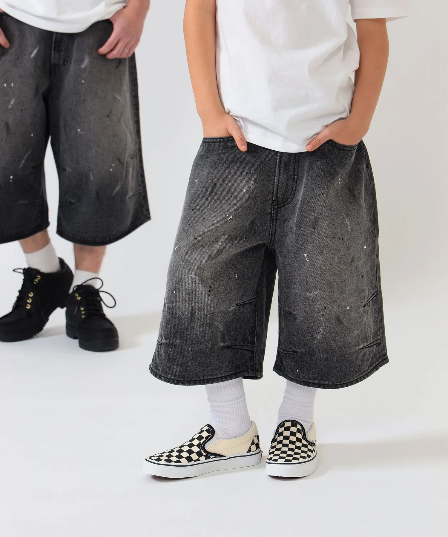 BEAMS × Kodomo BEAMS / Брюки широкие джинсовые Quarter-Length Painter Wide Denim Pants 2026 (110-160 см)