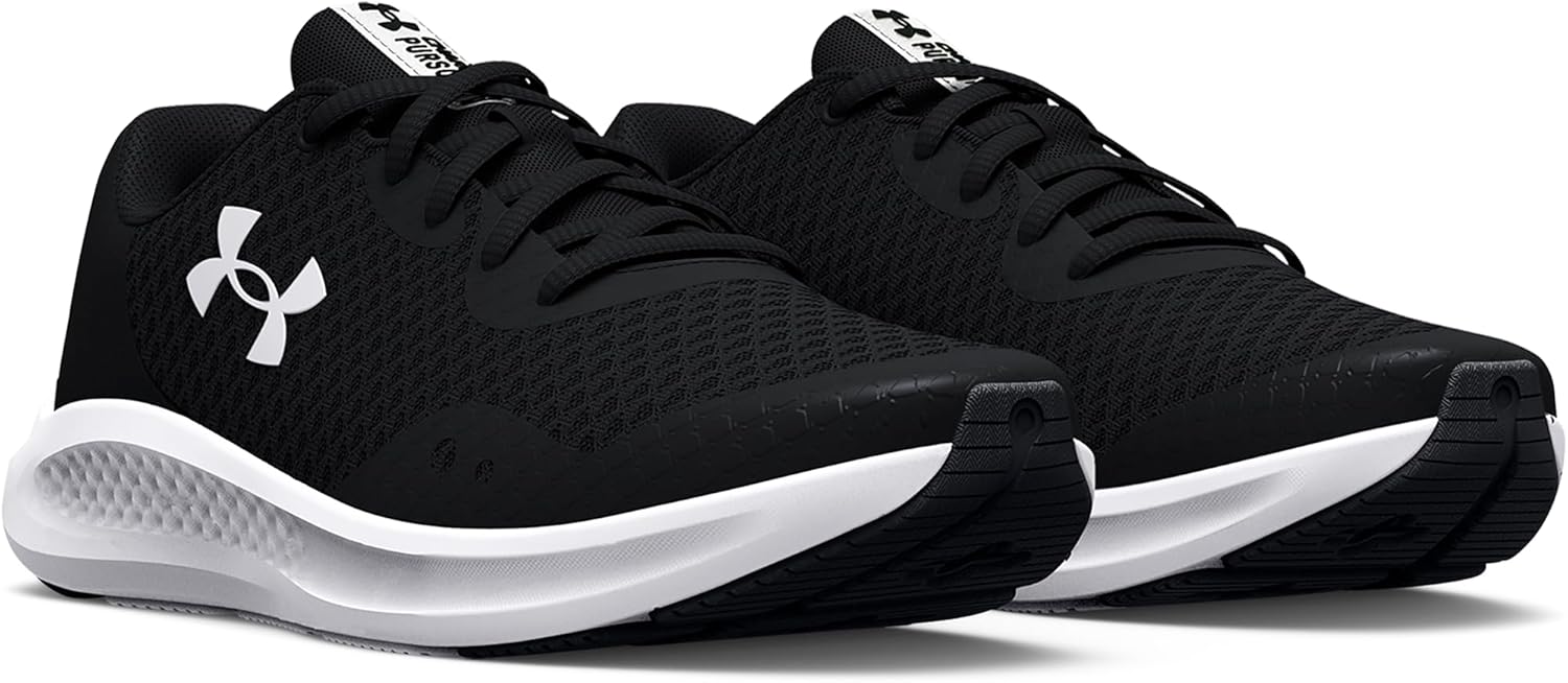 Кроссовки для детей школьного возраста Under Armour Charged Pursuit 3, белый/черный — фото 3