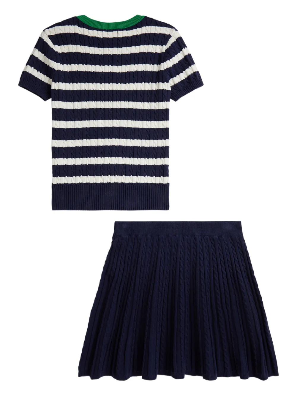 Комплект из футболки и юбки с вышитым логотипом Polo Ralph Lauren Kids, синий — фото 2