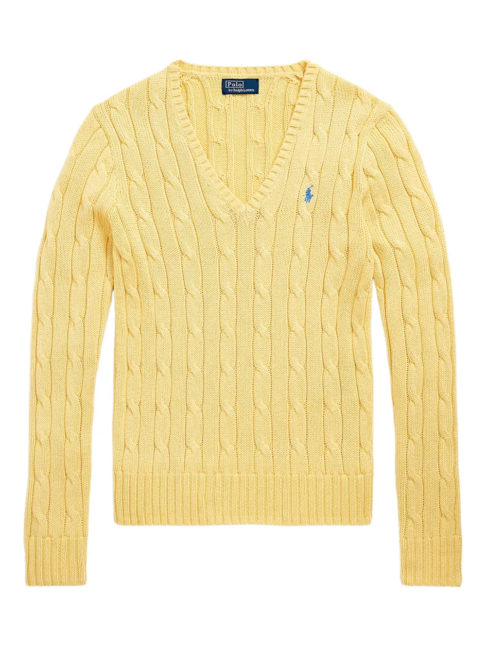 

Свитер фактурной вязки с V-образным вырезом POLO RALPH LAUREN, желтый