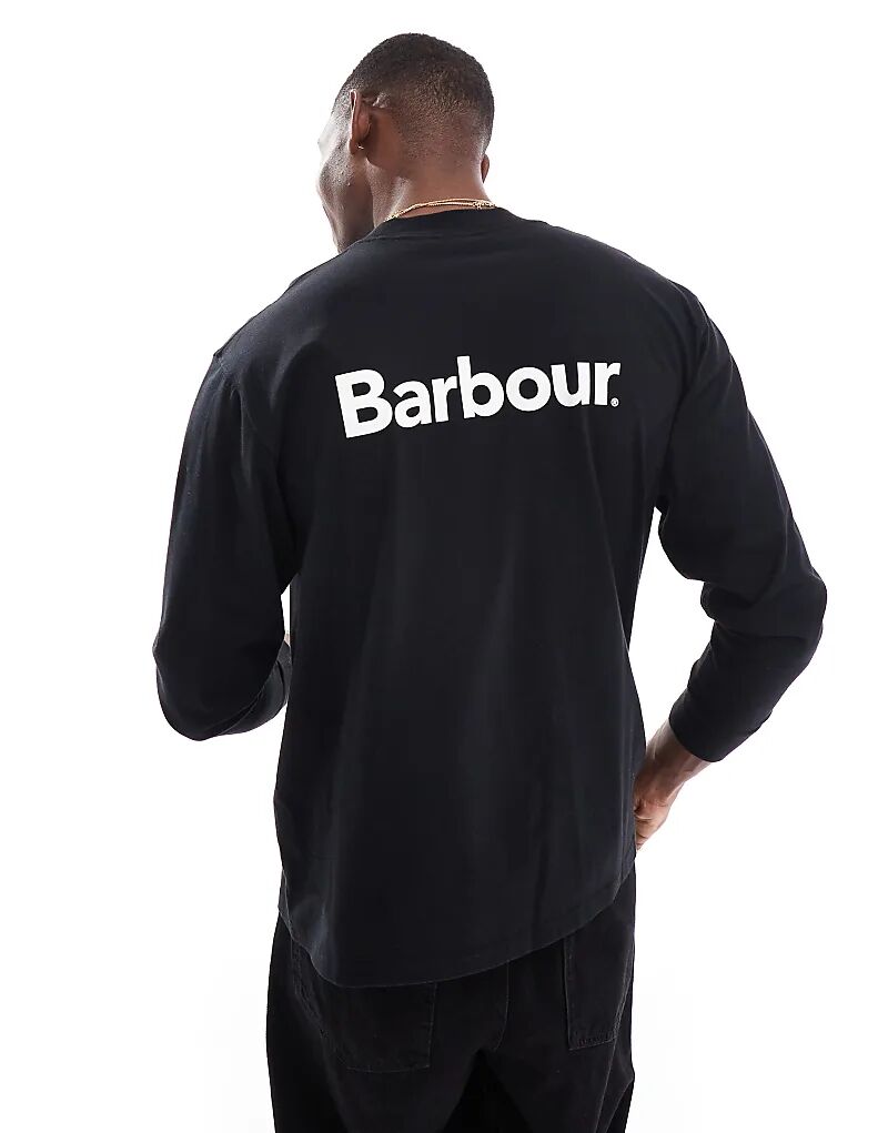 

Футболка Bax с длинным рукавом черного цвета Barbour