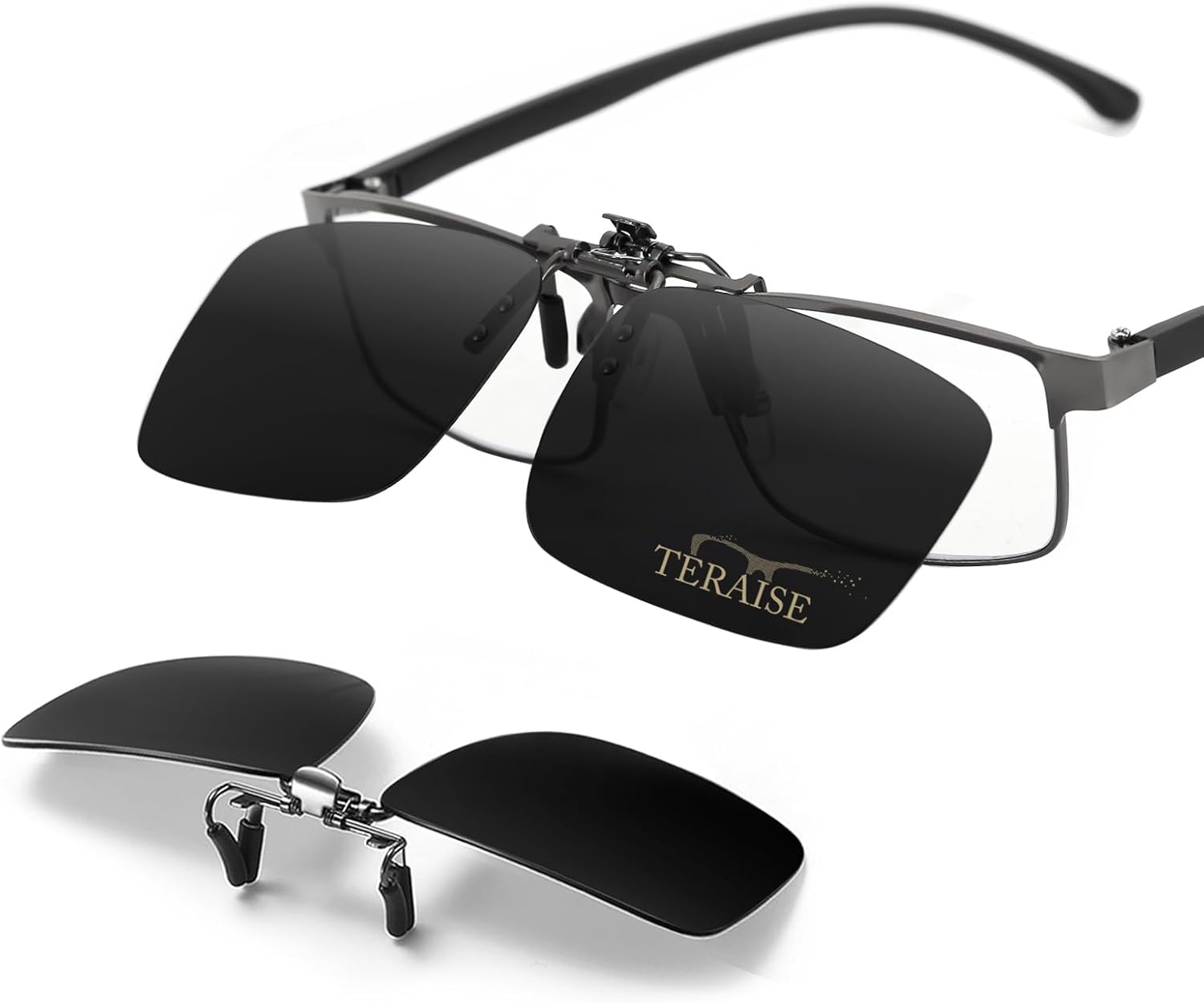 

Поляризованные солнцезащитные очки TERAISE с зажимом для ношения поверх очков с диоптриями, с защитой от бликов и УФ-излучения UV400, подходят для мужчин и женщин, для вождения, путешествий и отдыха на природе, Black-upgrade Flip
