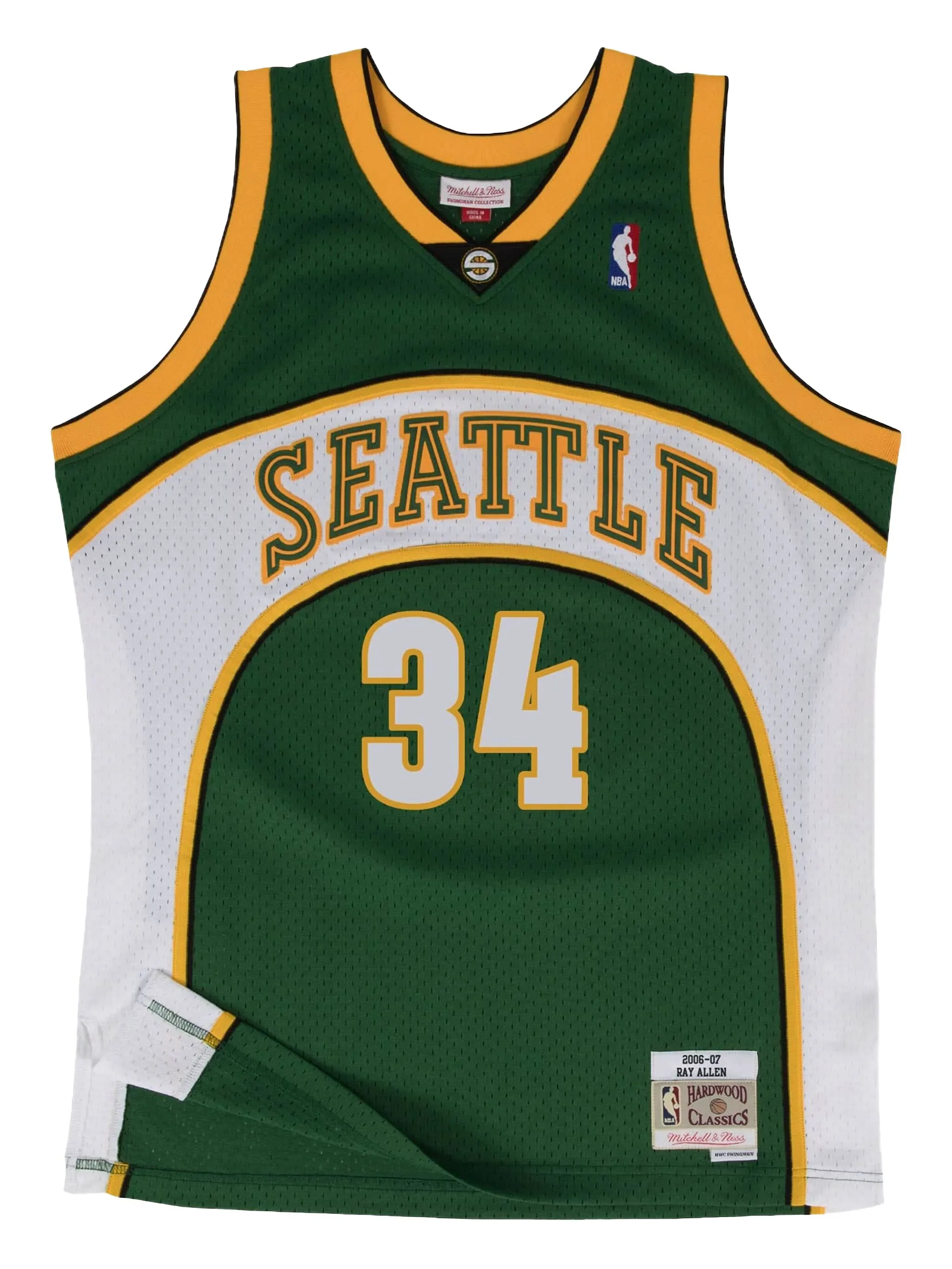 

Топ Seattle Supersonics 2006 Ray Allen Swingman из коллаборации с NBA Mitchell & Ness, зеленый