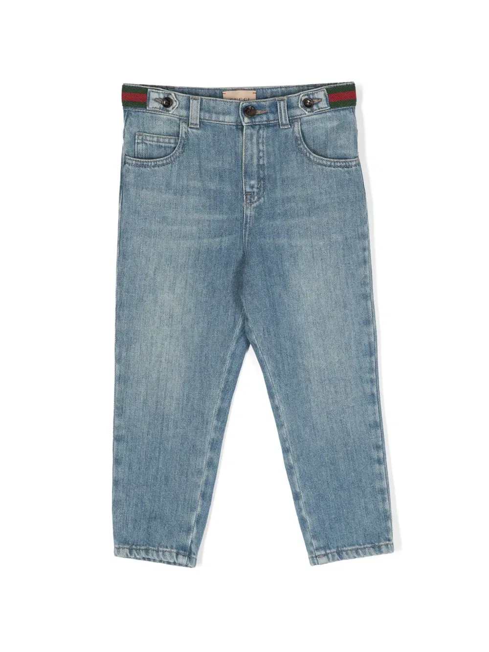Прямые джинсы Web-stripe Gucci Kids, синий
