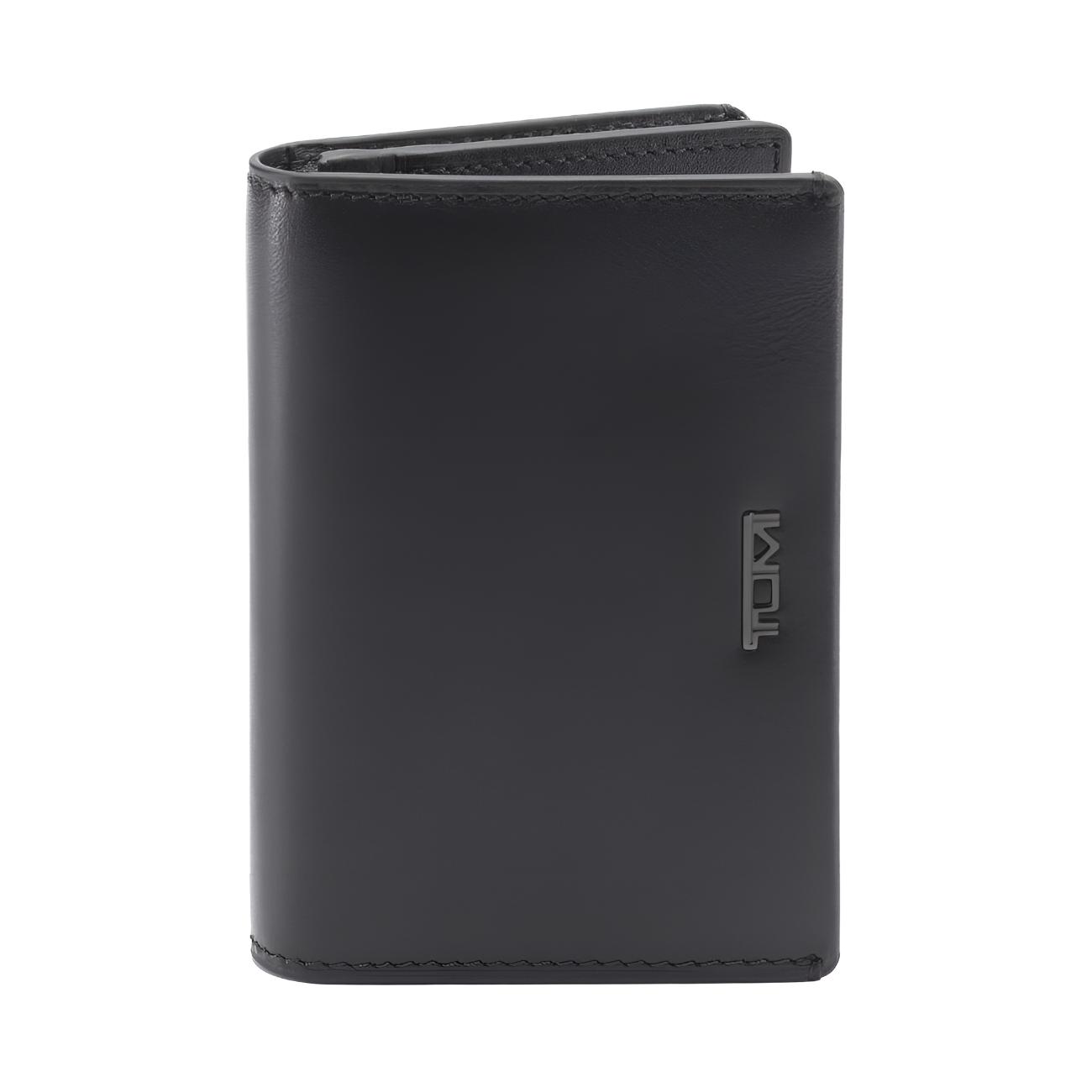 

Кожаный кардхолдер, кошелек мужской черный TUMI