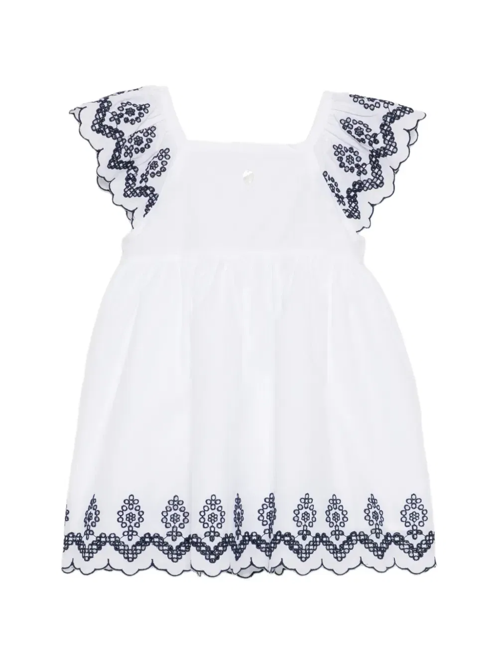 Платье с квадратным вырезом и вышивкой бродерье Patachou, белый