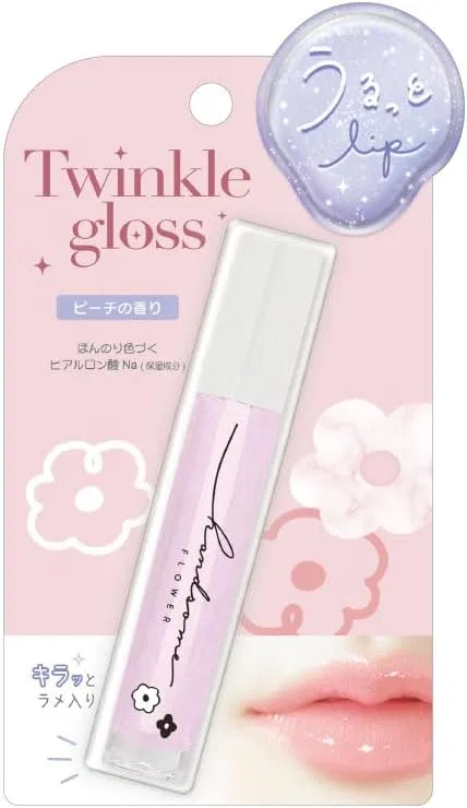 Блеск для губ Uluto Lip Twinkle Gloss CRUX с блестками, персиковый аромат, 102 мл