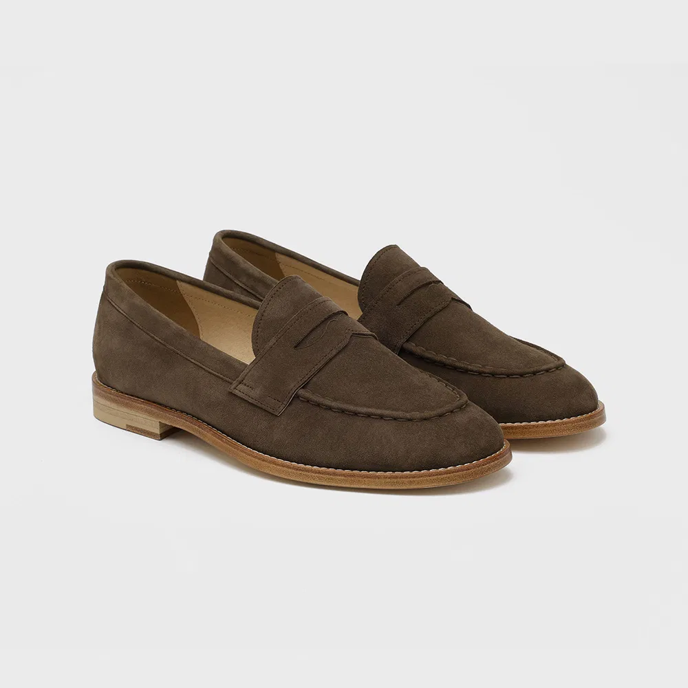 Мужские замшевые пенни-лоферы Firenze.A Steady Line Must-Have Basic, тёмно-коричневые