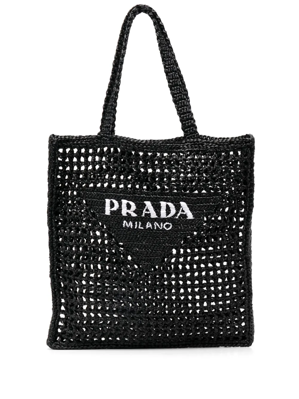 

Плетеная сумка на плечо с логотипом Prada, черный