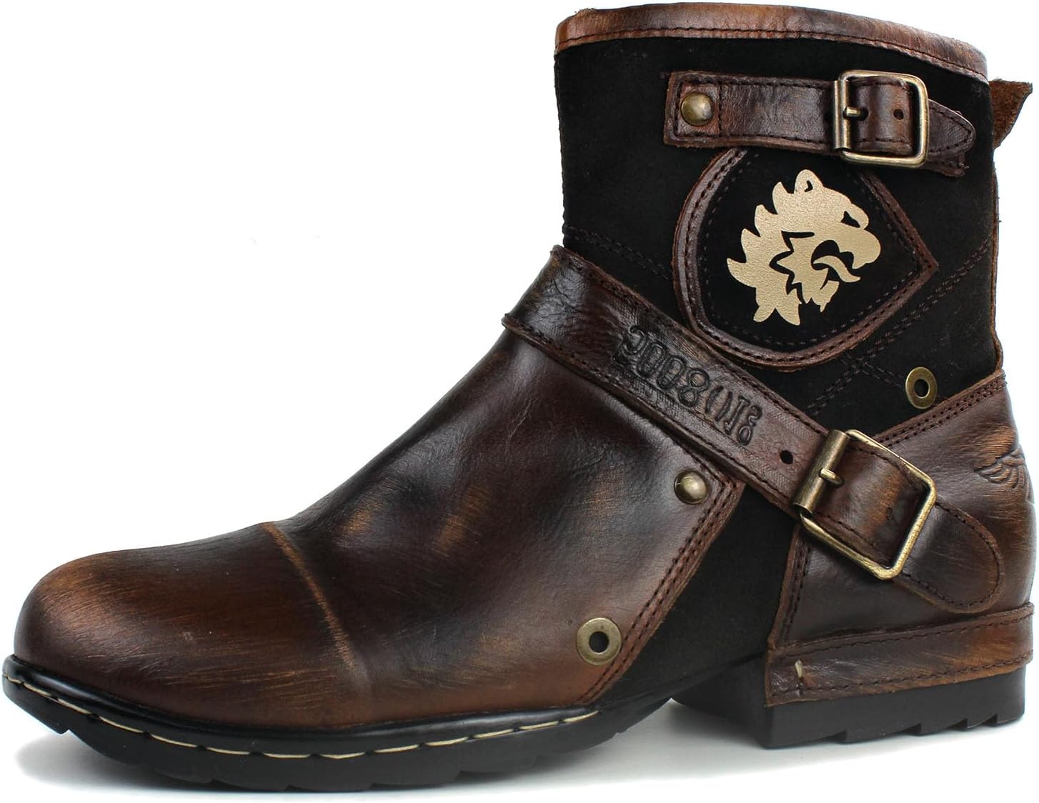 

Мужские ботинки COWSDELLA Chukka, байкерские, ковбойские, стильные, для мотоциклистов, для походов, модные, повседневные, из коровьей кожи, с боковой молнией на щиколотке CD-5008-1-BP-US-R, коричневый