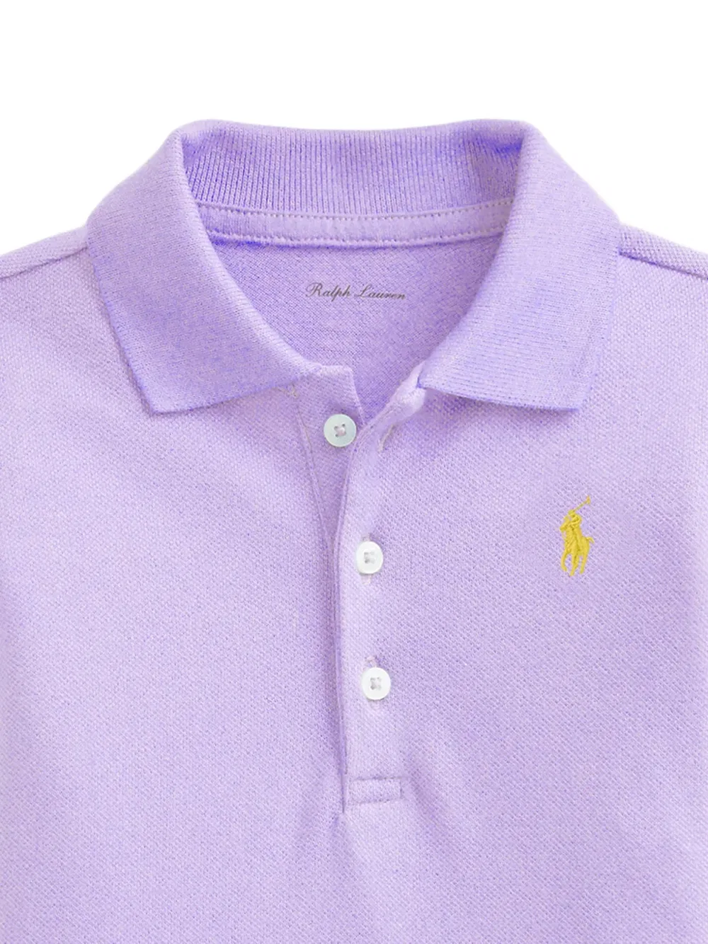 Хлопковая рубашка-поло с коротким рукавом Polo Ralph Lauren Kids, фиолетовый — фото 2