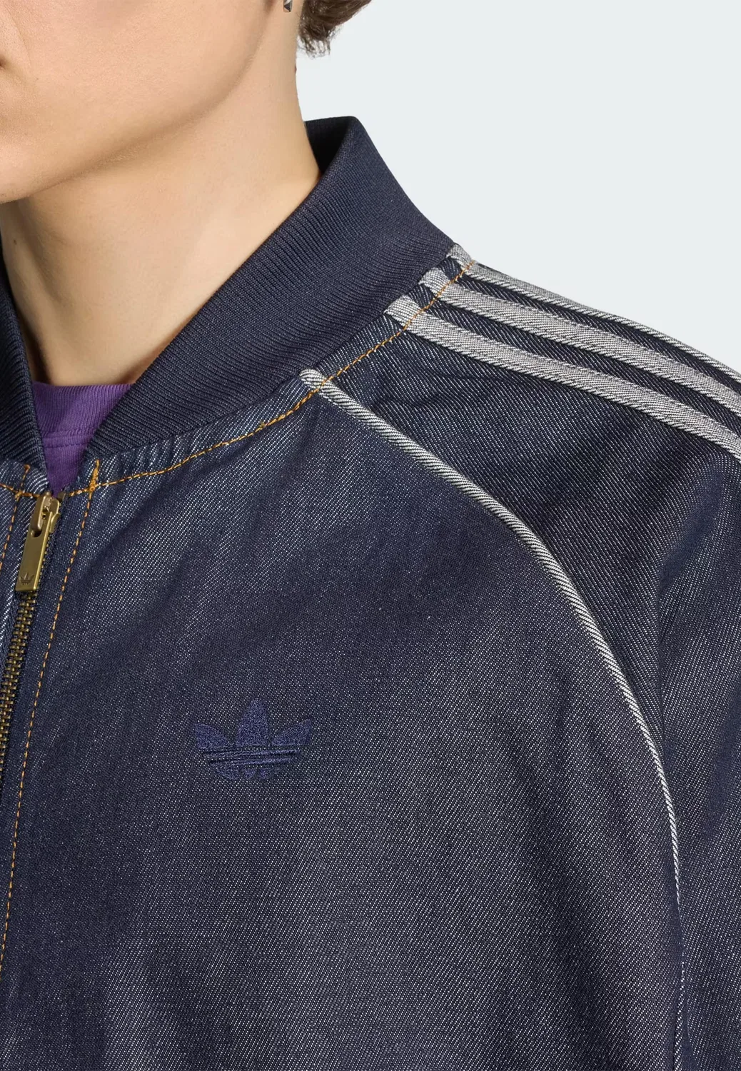 Джинсовая куртка Adidas Originals Between-Season SST Adicolor темно-синего цвета — фото 4