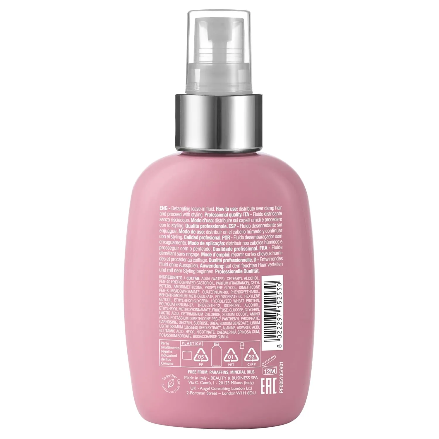 Alfaparf Milano Semi di Lino Moisture Nutritive Leave-In Hair Detangler Spray - Heat Protection - Professional Detangling Spray Conditioner for Dry Hair - Softens, Adding Shine (4.23 fl oz) — фото 2