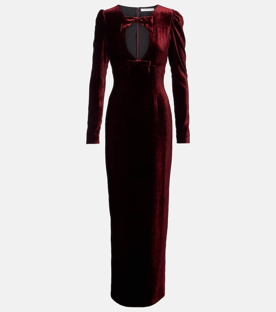 

Бархатное платье с вырезом в виде банта Alessandra Rich, Bordeaux