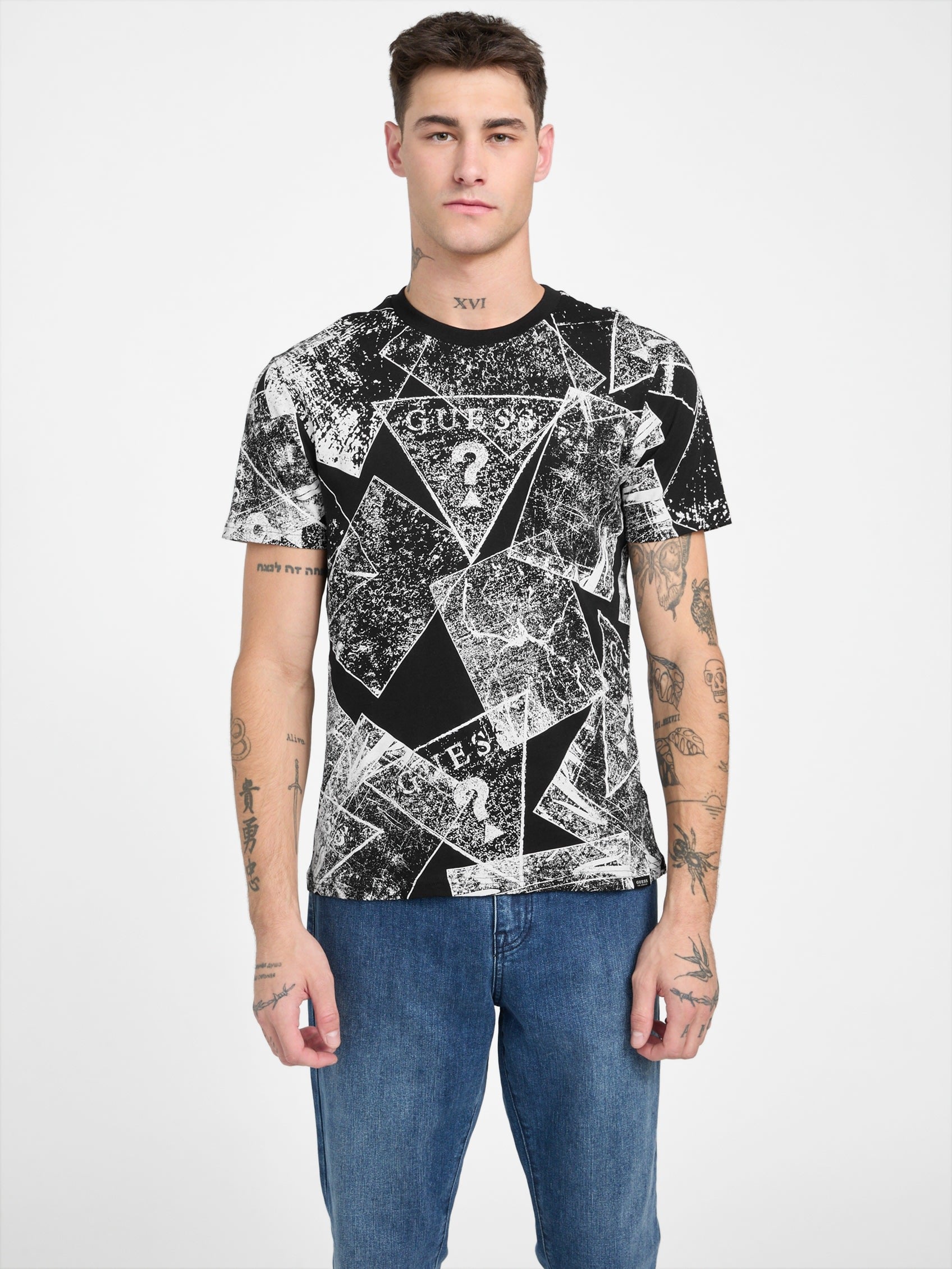 

Футболка Eco Edric Signature Guess Factory, черный