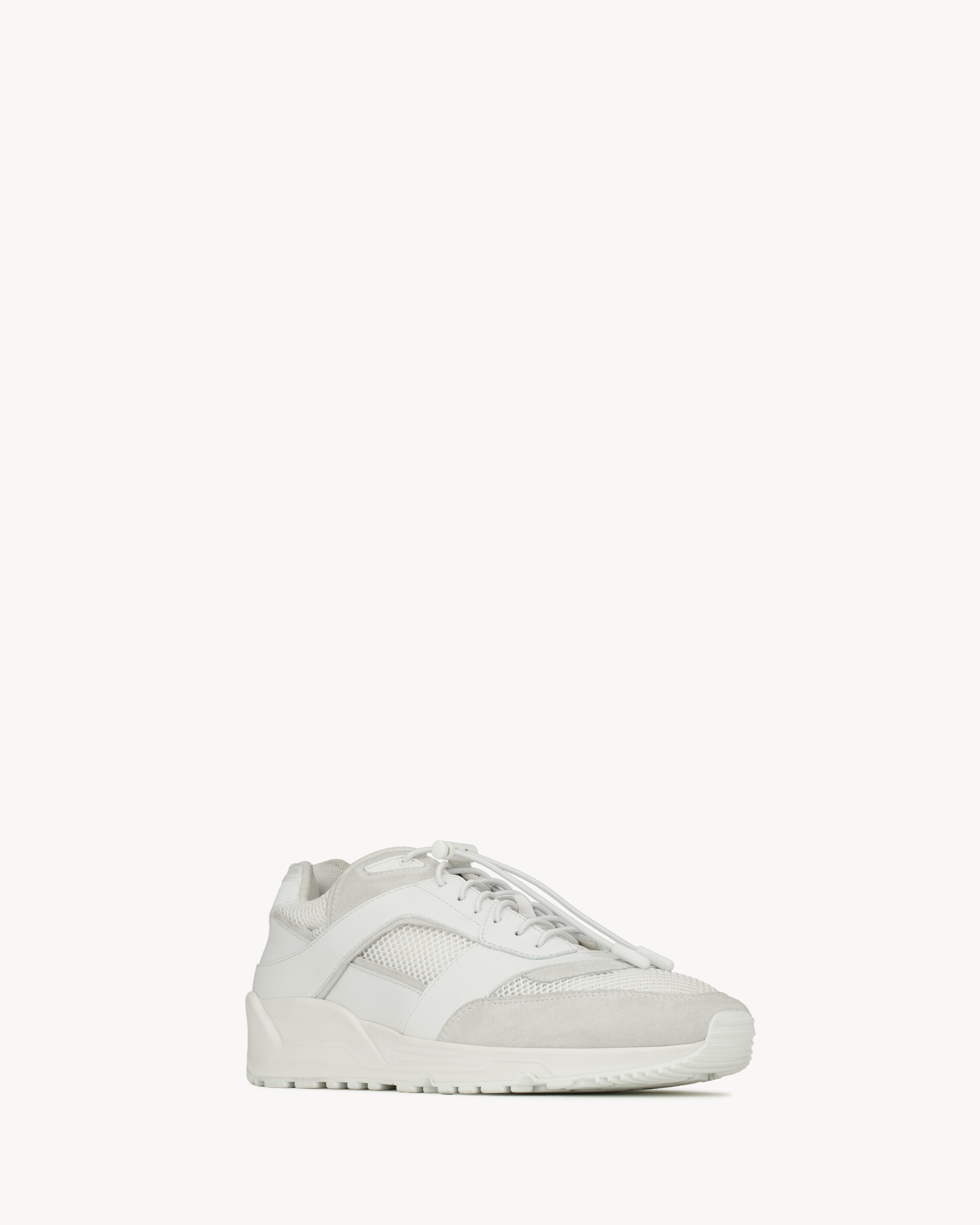 Кроссовки BUMP из гладкой кожи и замши SAINT LAURENT, белый — фото 4