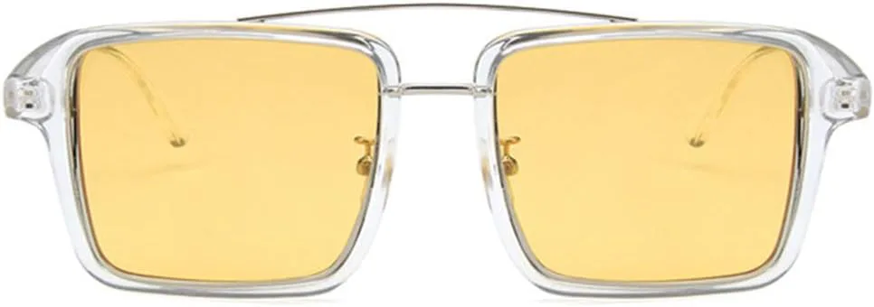 

Солнцезащитные очки Shiratori унисекс, модные, ярко-черные, белые, для отдыха, квадратные, неполяризованные, с защитой от УФ-излучения UV400, Transparent Yellow