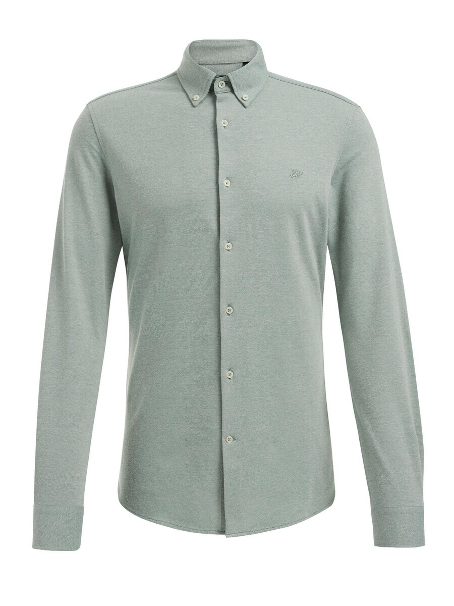 

Повседневная рубашка WE Fashion Slim fit Button Up Shirt, пастельный зеленый
