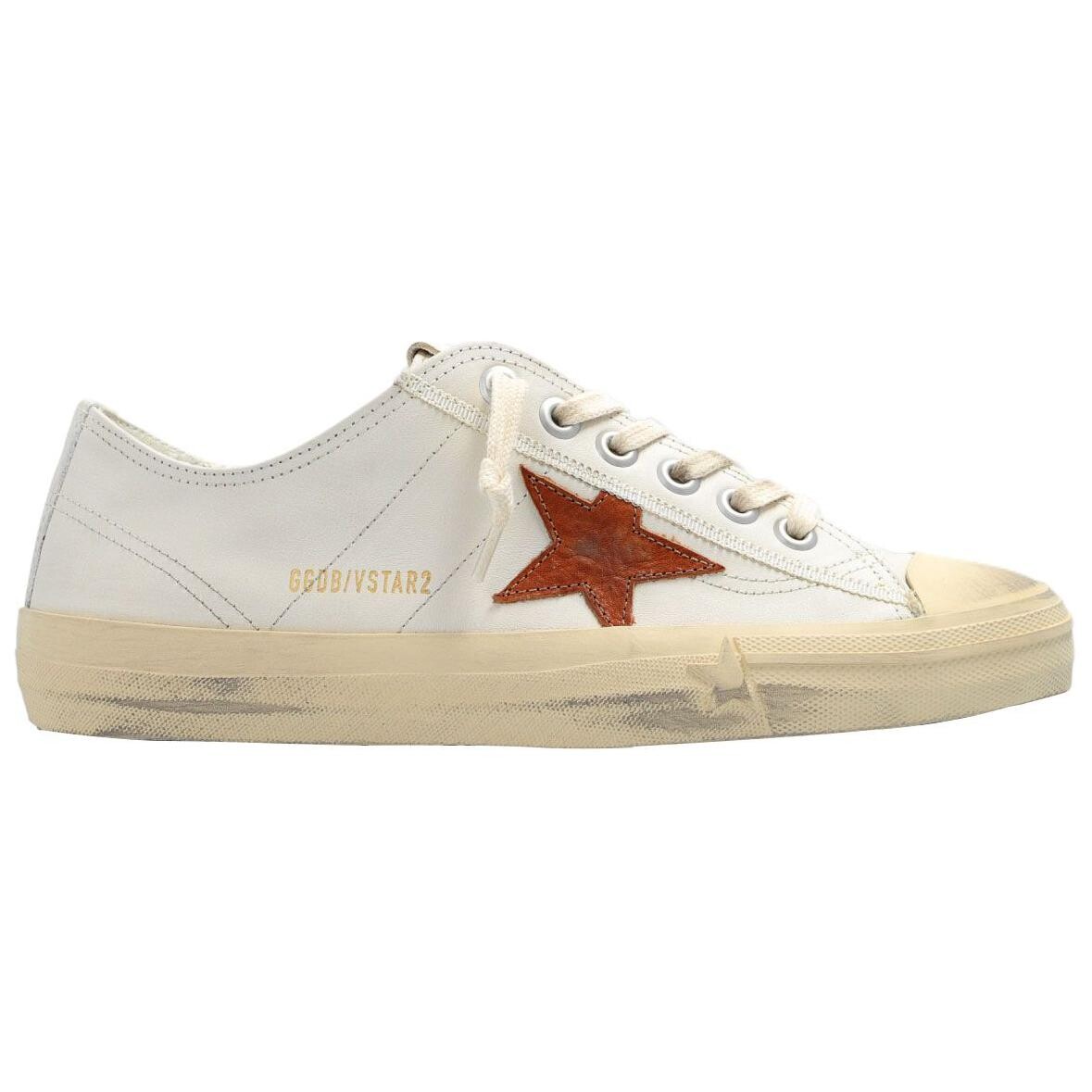 Кроссовки Golden Goose V-Star 2 Skateboarding Shoes Women's Low-top Cream, кремовый — фото 2