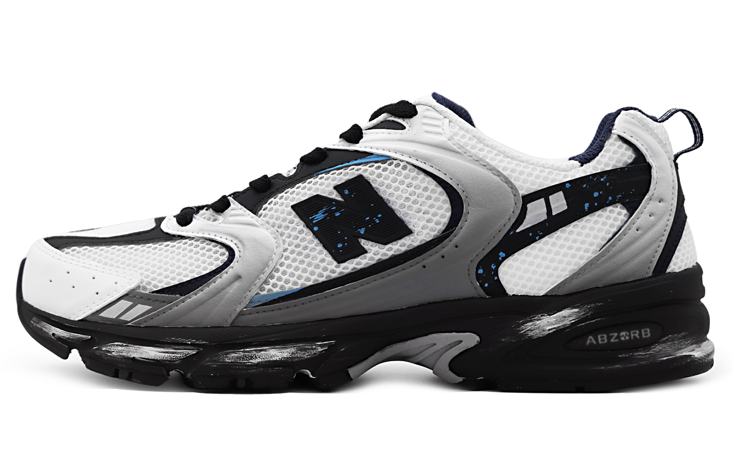 

New Balance NB 530 амортизирующие, износостойкие низкие повседневные городские кроссовки для поездок на работу Unisex Black White Blue D Width