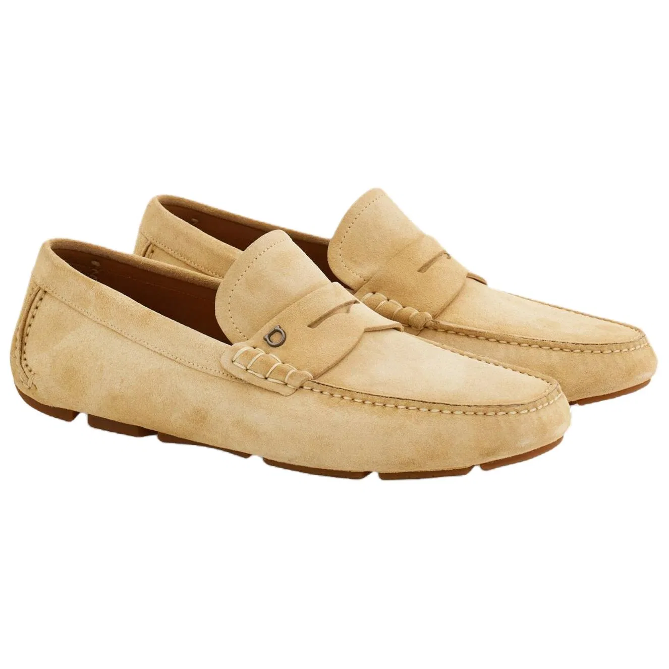 FERRAGAMO Gancini Casual Shoes Men's Light Umber — фото 4