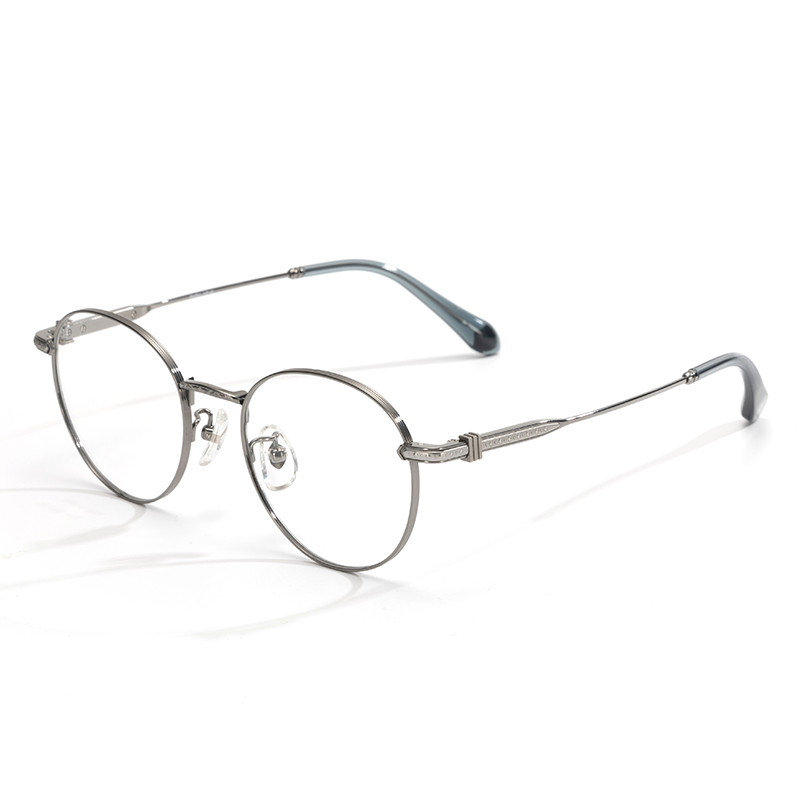 

Police Титановые круглые очки унисекс, VPLT19K-0509 Bright Light Gunmetal+Gray Frame