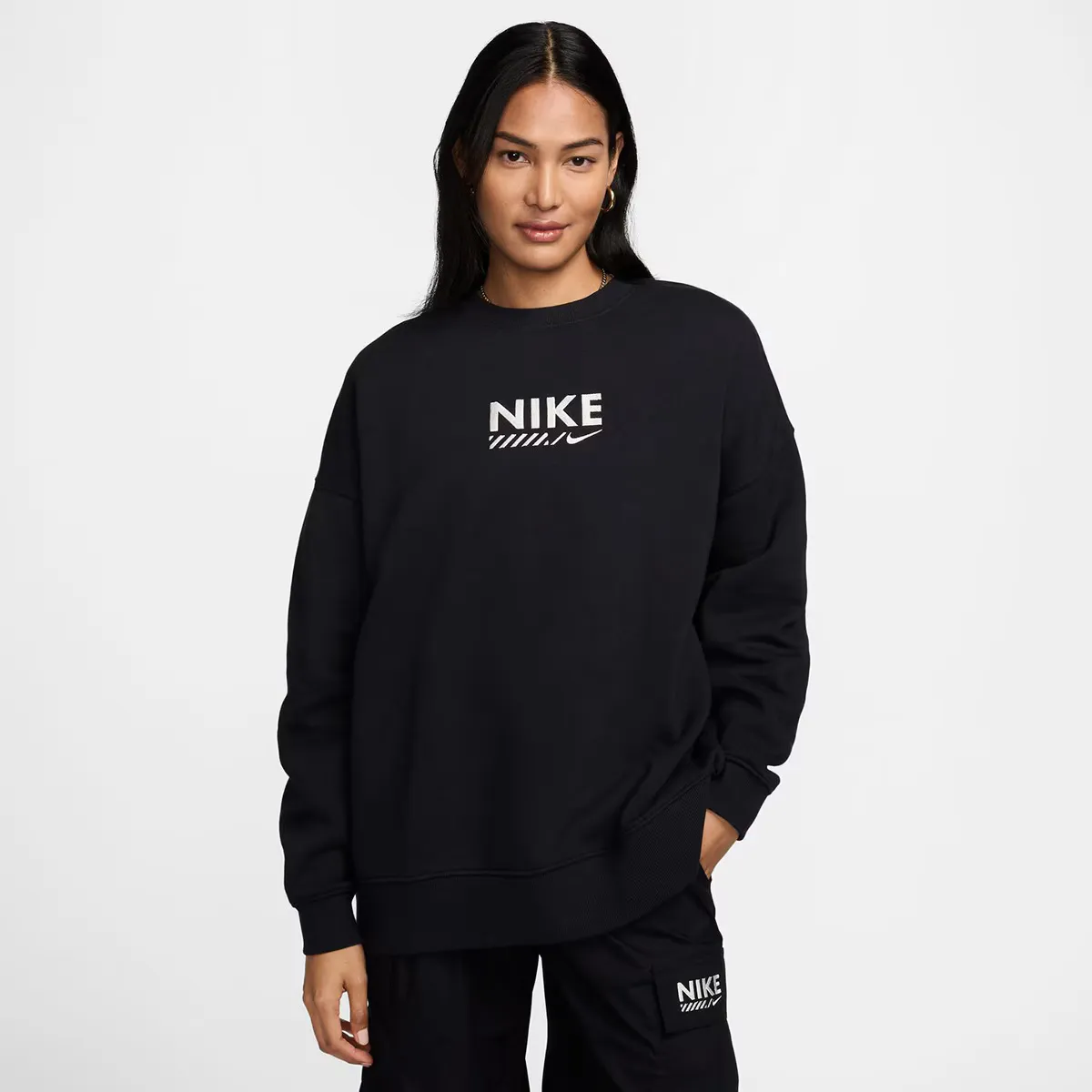 

Женская трендовая флисовая толстовка CF Nike, чёрный