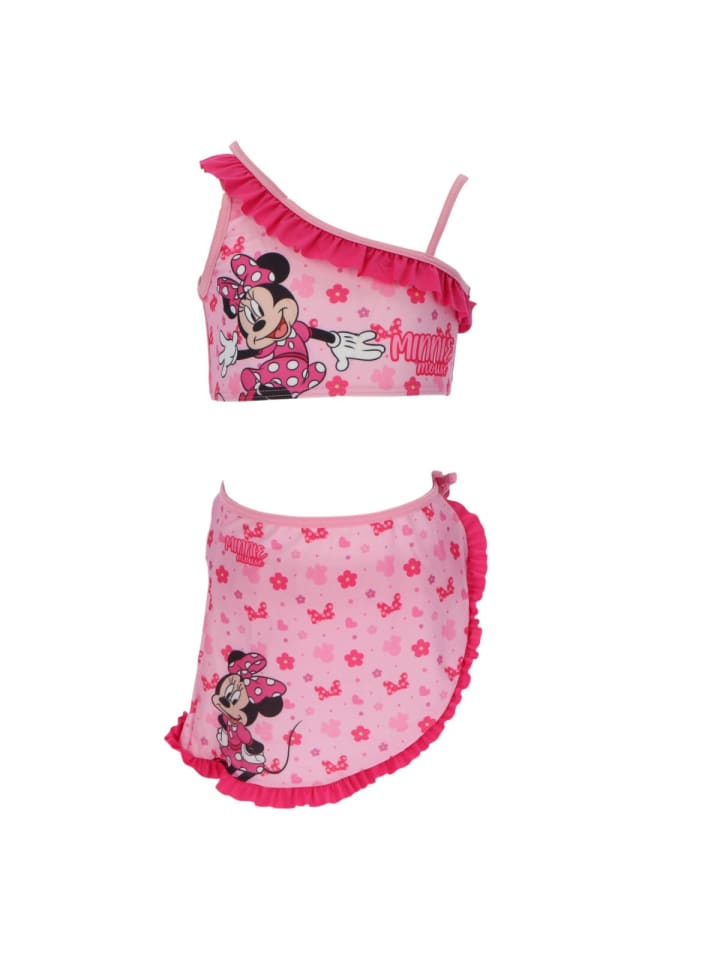 Disney Minnie Mouse Детский купальник-бикини с саронгом Disney Минни Маус, розовый — фото 3