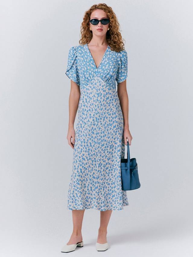 

Платье Lulu с коротким рукавом и цветочным принтом Ghost, Blue/Multi