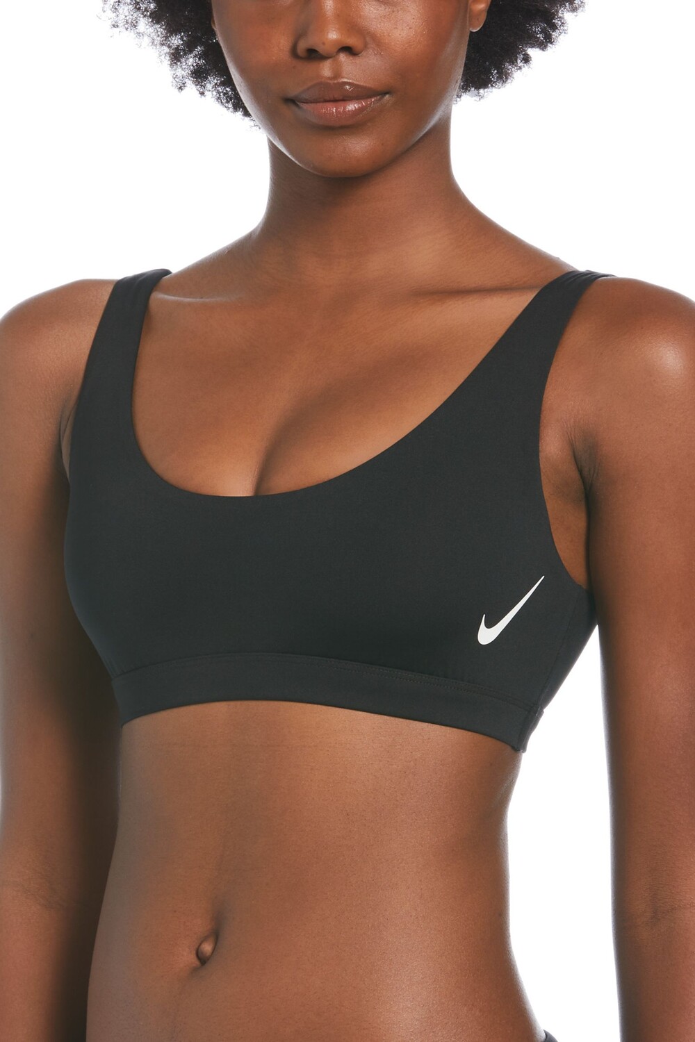 

Верх бикини с вырезом лодочка Nike, черный