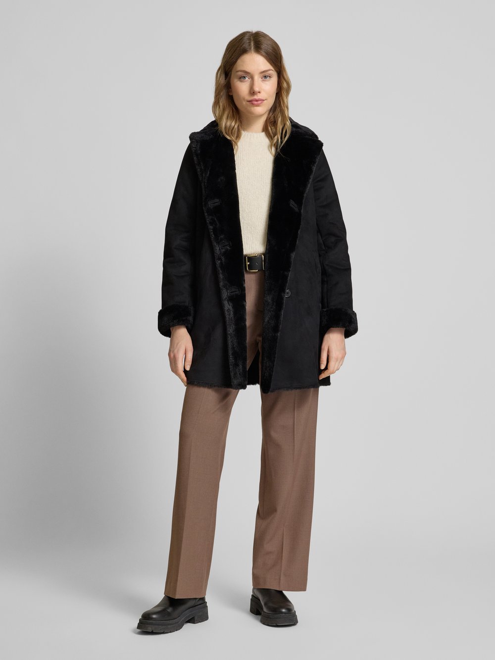 

Пальто с воротником-лацканом Lauren Ralph Lauren, черный