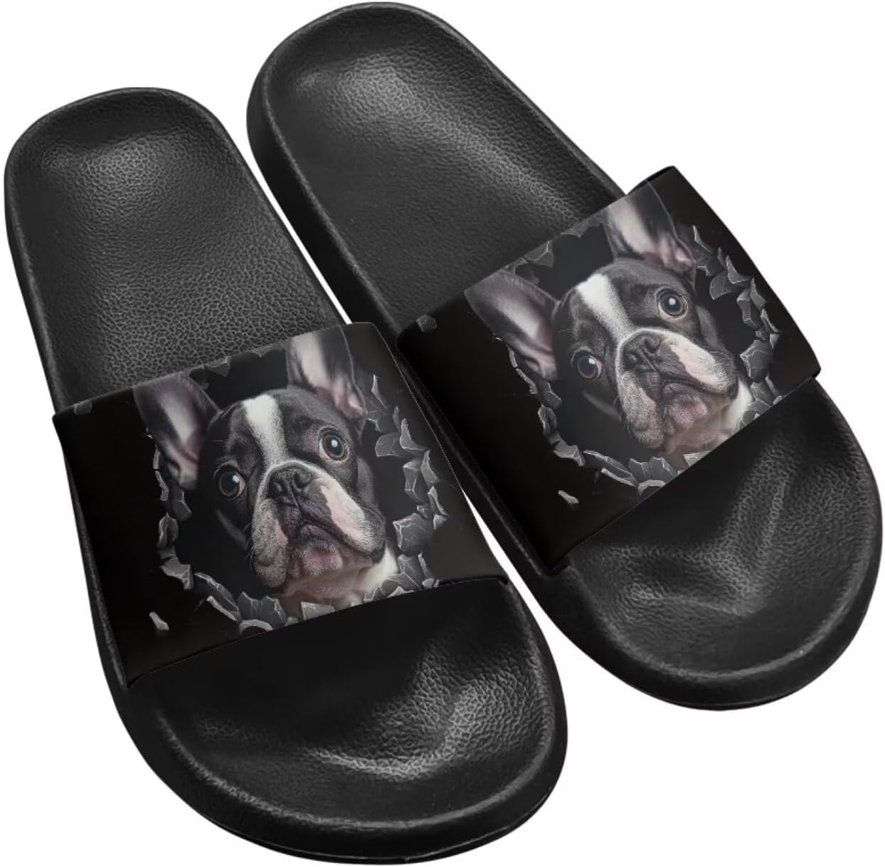 

Шлепанцы для женщин и мужчин, с мягкой подошвой, пляжные, бассейные, для душа, легкие, для дома и улицы Getelinseng, Bull Dog Print