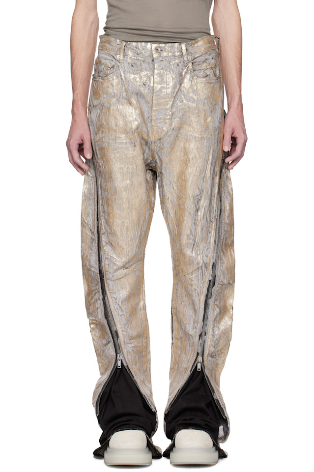 

Голливудские джинсы Bolan Banana Rick Owens, золотой
