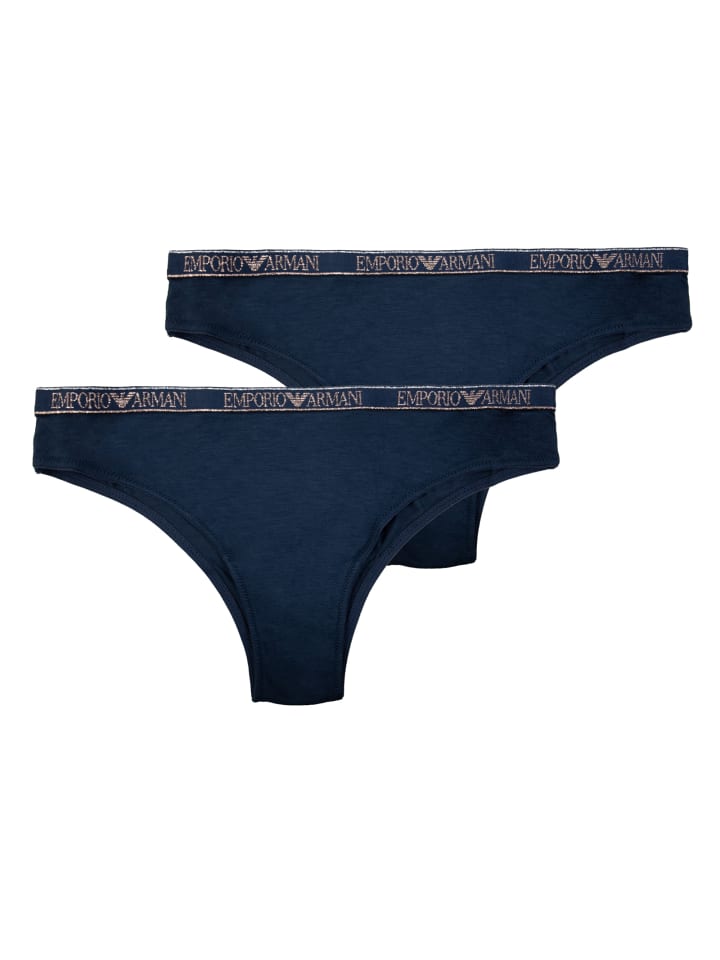 

Emporio Armani Комплект из 2 трусов-бриджей бразильского типа темно-синего цвета
