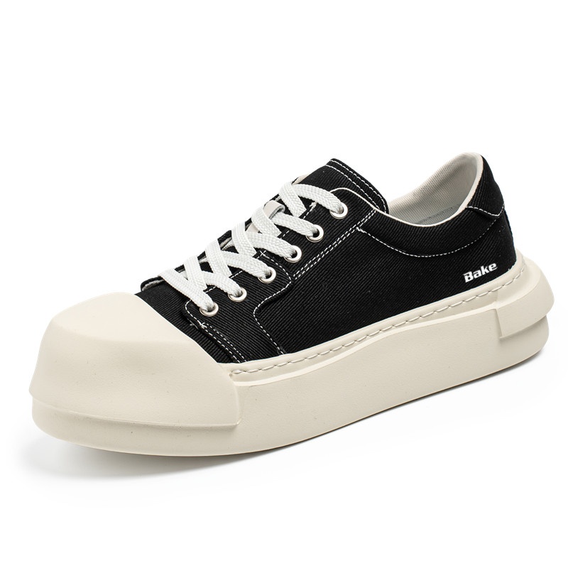 

BAKE Скользоустойчивые износостойкие легкие мужские кэжуал лоу-топы черные, цвет Black
