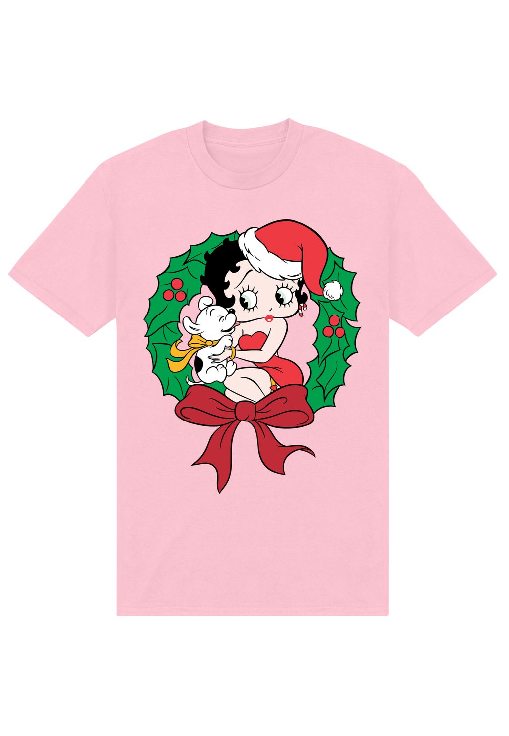 

Футболка с принтом BETTY BOOP CHRISTMAS PUDGY WREATH Henry Tiger, розовый